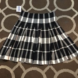 Black and White Plaid Skater Skirt